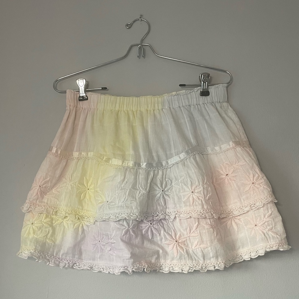 Loveshackfancy Tully Tie Dye Skirt SZ M